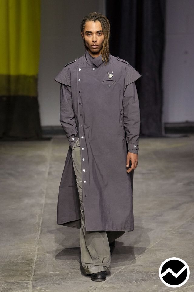 Charlie Constantinou, FW26 menswear, Long Sleeve Coat, look 1
