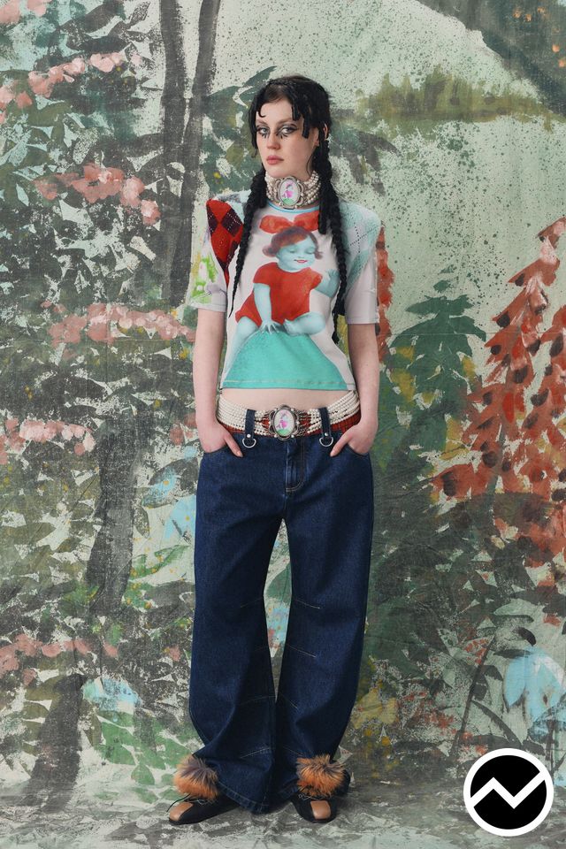 Chopova Lowena, FW26 womenswear, Wide Leg Jeans, look 28