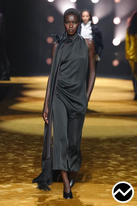 Boss, FW26 womenswear, Draped Dress, look 69
