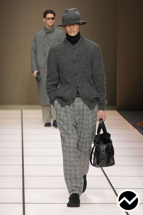 Giorgio Armani, FW26 menswear, Buttoned Sweater, look 15