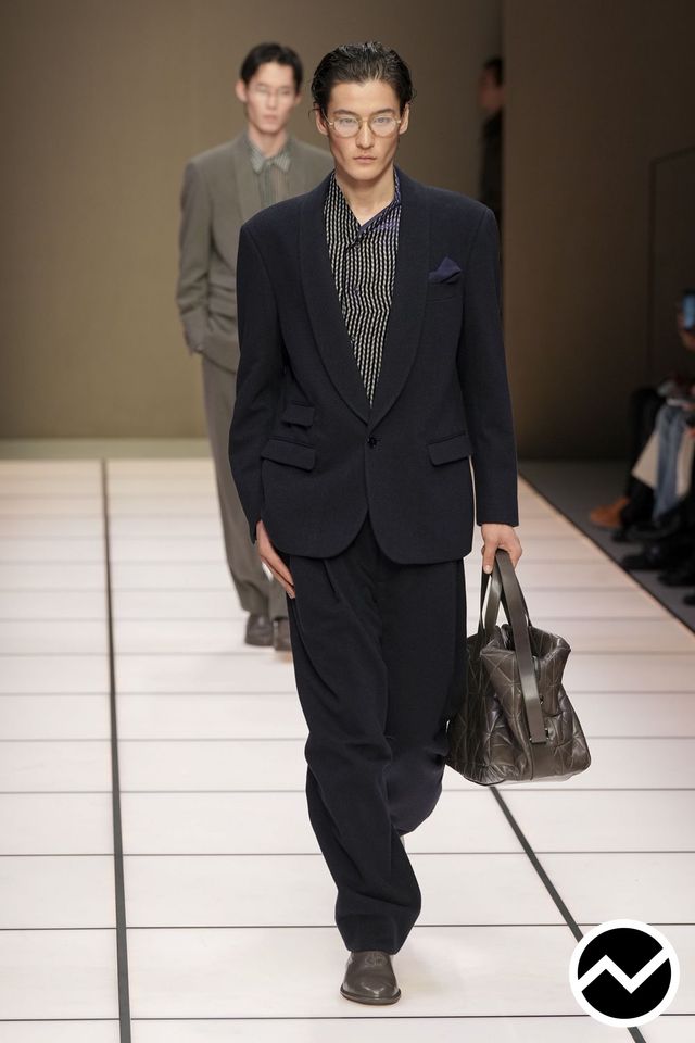 Giorgio Armani, FW26 menswear, Revere Shirts, look 38