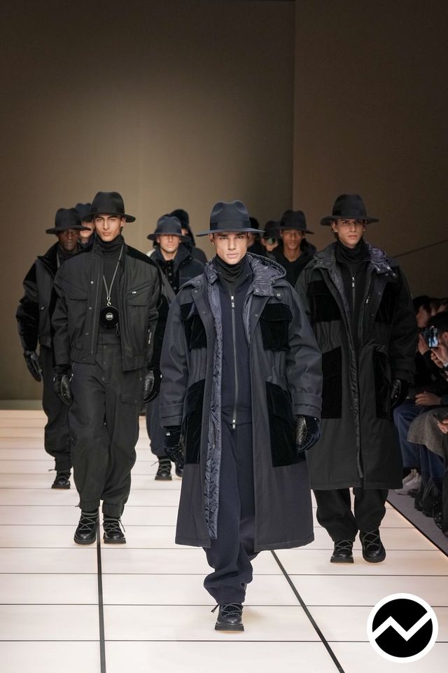 Giorgio Armani, FW26 menswear, Hooded Coat, look 60