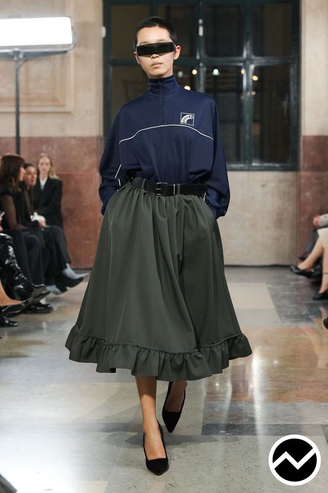Mm6 Maison Margiela, FW26 womenswear, Gathered Skirts, look 54