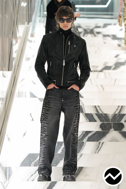 Philipp Plein, FW26 menswear, Wide Leg Jeans, look 39