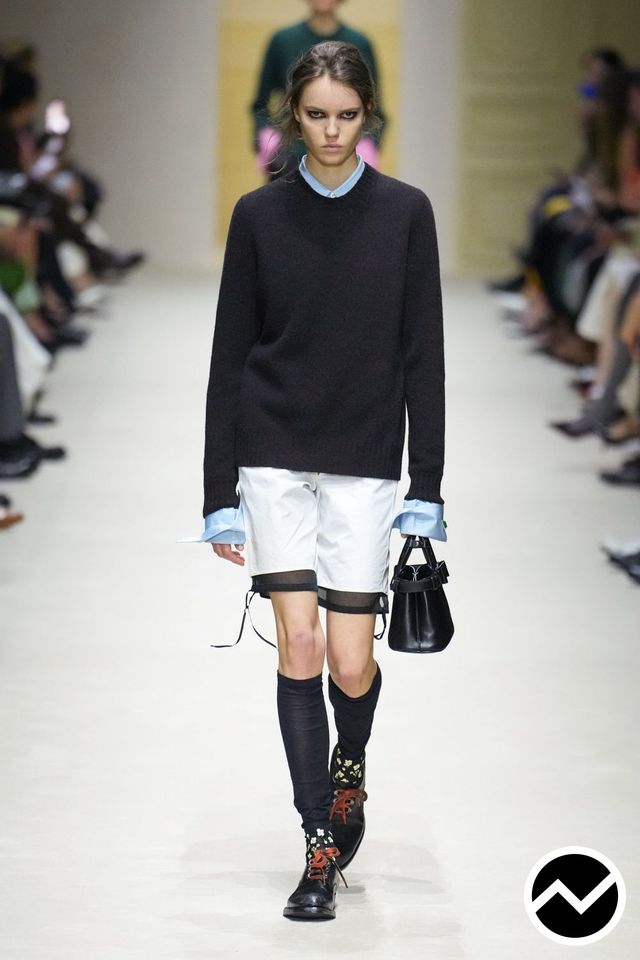 Prada, FW26 womenswear, Above The Knee Shorts, look 33