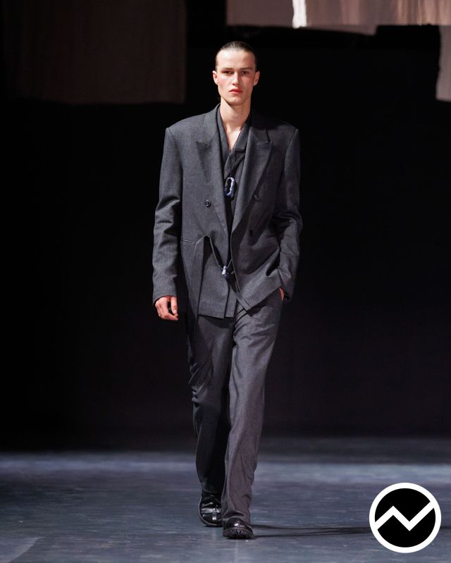 Qasimi, FW26 menswear, Charcoal, look 5