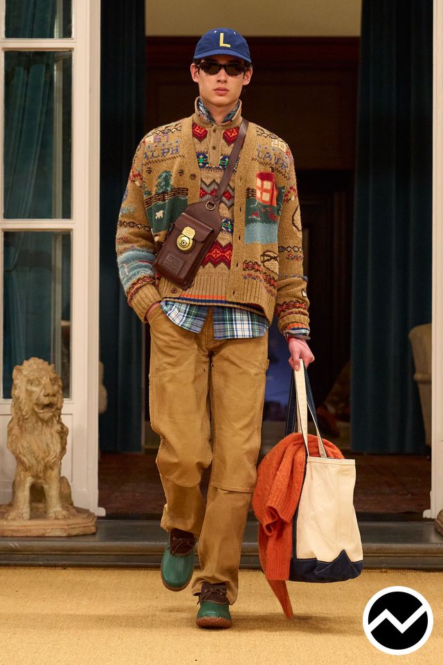 Ralph Lauren, FW26 menswear, Buttoned Sweater, look 9