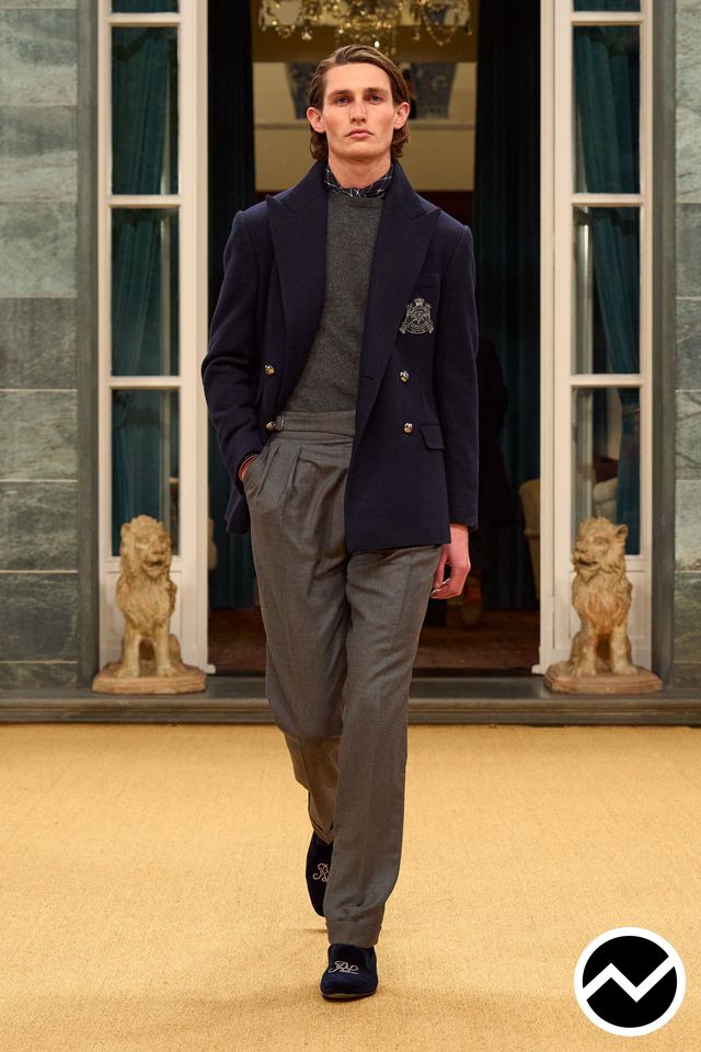 Ralph Lauren, FW26 menswear, Double Pleated Pants, look 56