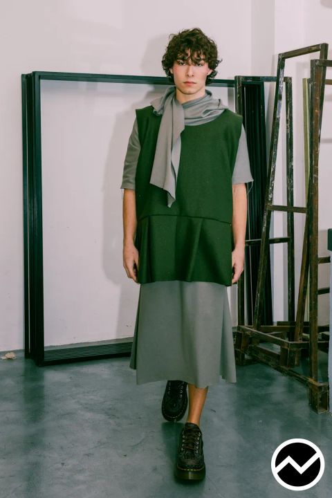 Simon Cracker, FW26 womenswear, Pine Green, look 2