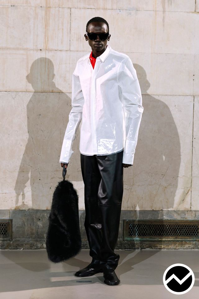 Awge, FW26 menswear, Satin, look 8