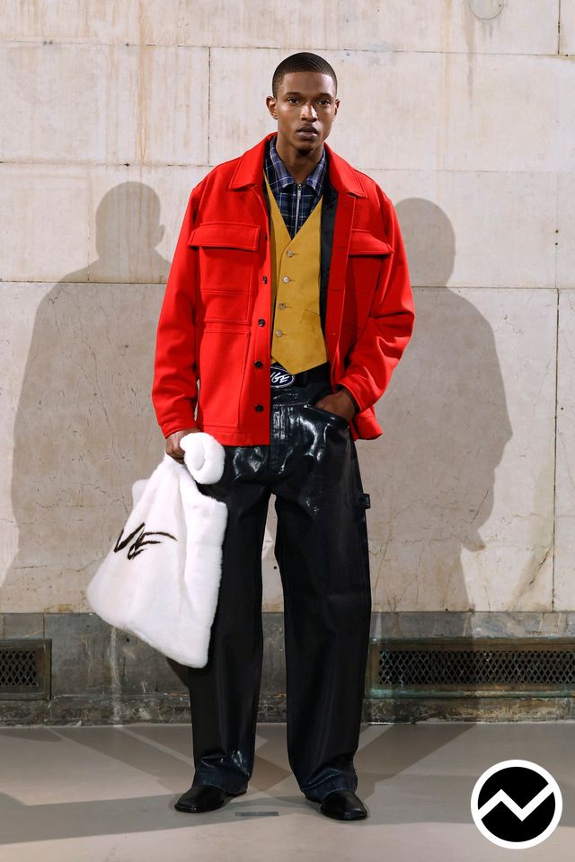 Awge, FW26 menswear, Tomato Red, look 10
