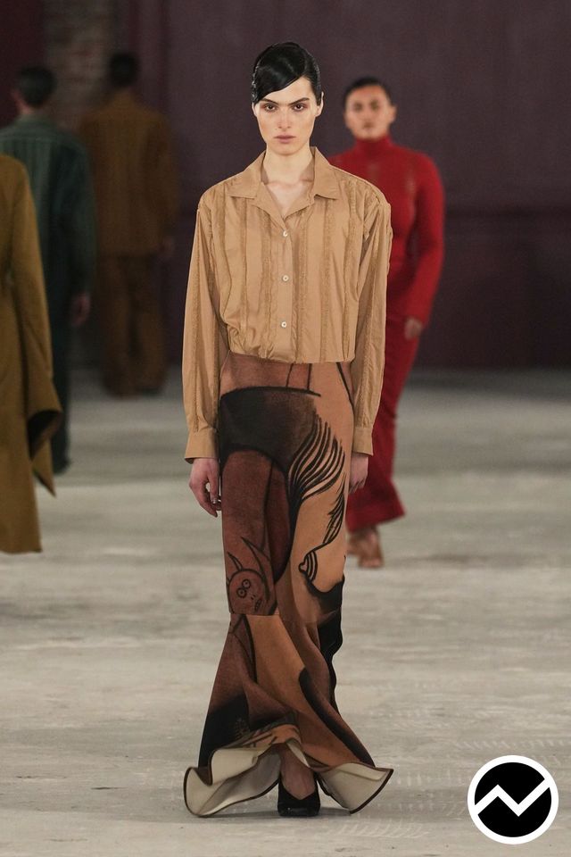 Diotima, FW26 womenswear, Asymmetric Hem Skirts, look 20