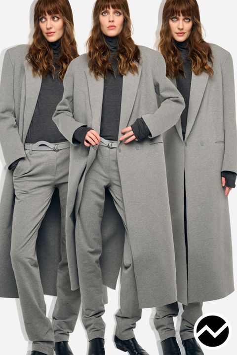 Norma Kamali, FW26 menswear, Drop Shoulder Coat, look 61