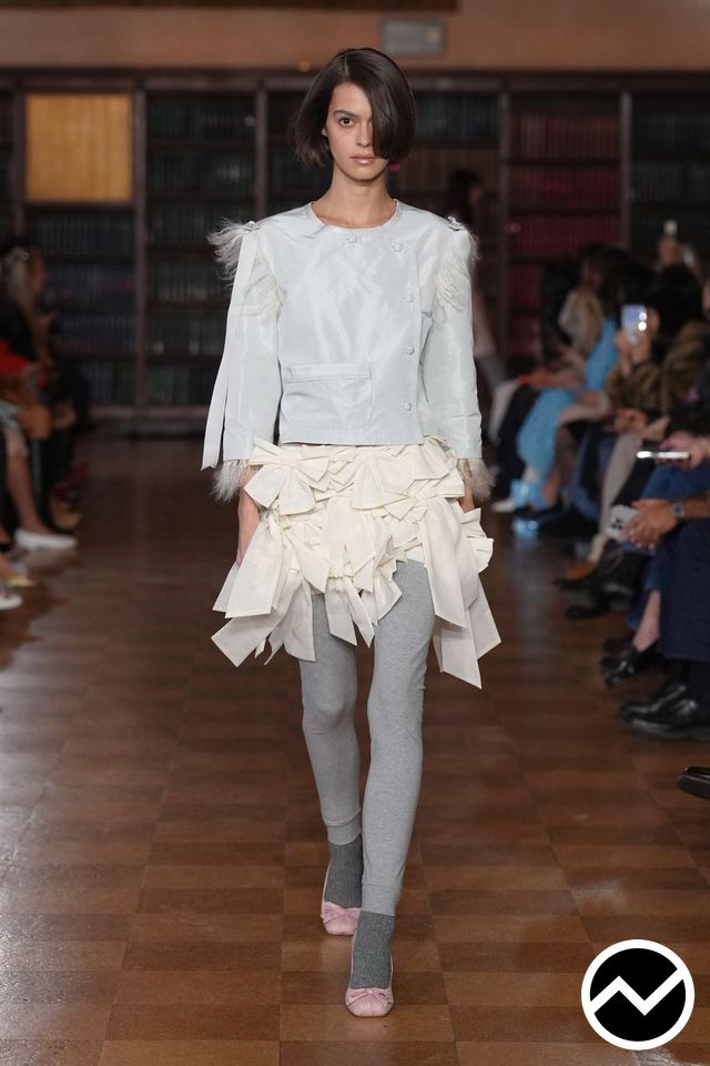 Sandy Liang, FW26 womenswear, Beige Twins, look 3
