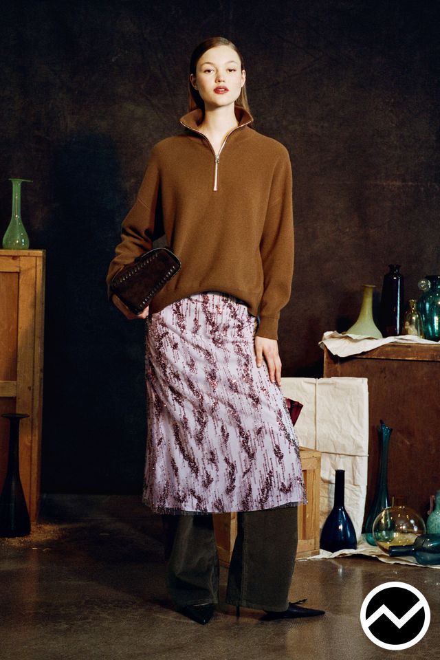 Staud, FW26 womenswear, Half Zip Sweatshirt, look 5