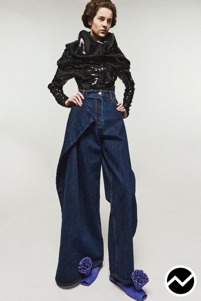 A.w.a.k.e. Mode, FW26 womenswear, Palazzo Jeans, look 38