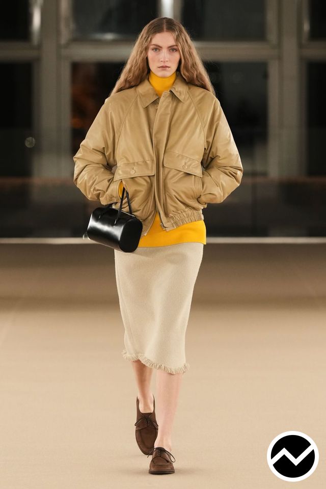 Auralee, FW26 womenswear, Mustard, look 5