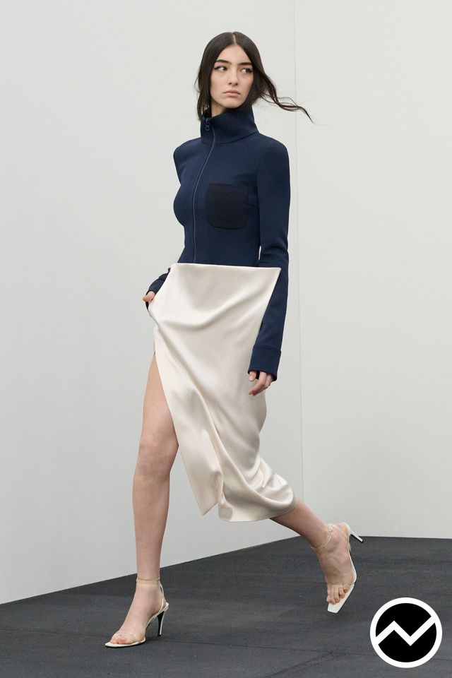 Courrèges, FW26 womenswear, Midi Skirts, look 3