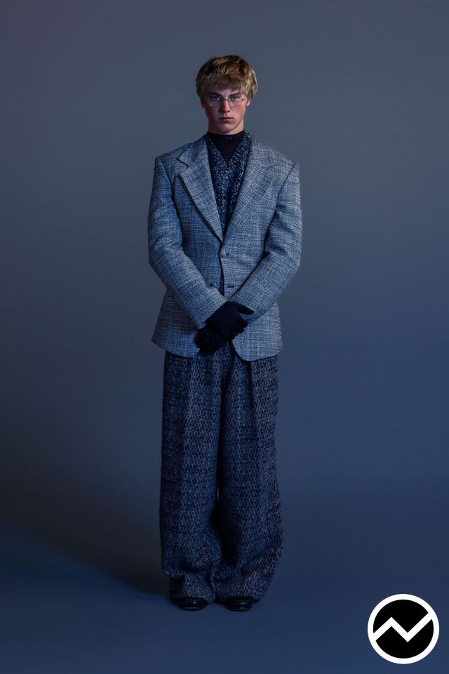 Erl, FW26 menswear, Midnight Blue, look 19