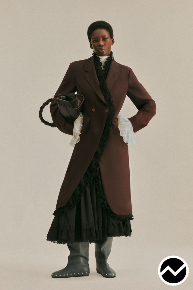 Ganni, FW26 womenswear, Double Breasted Coat, look 1