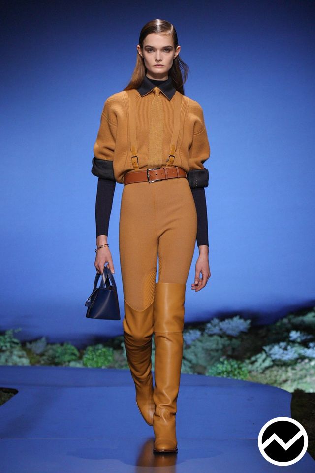 Hermès, FW26 womenswear, Caramel, look 14