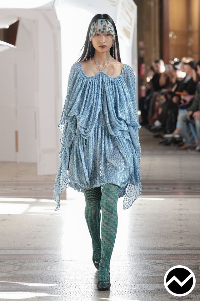 Kiko Kostadinov, FW26 womenswear, Chiffon, look 6