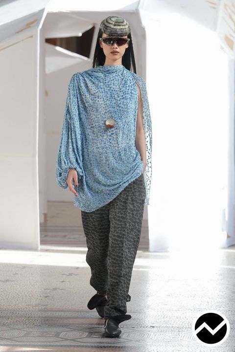 Kiko Kostadinov, FW26 womenswear, Draped Blouse, look 9