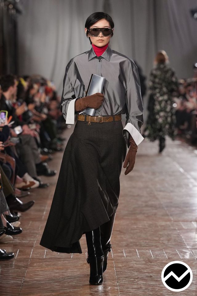 Lanvin, FW26 womenswear, Draped Skirts, look 27