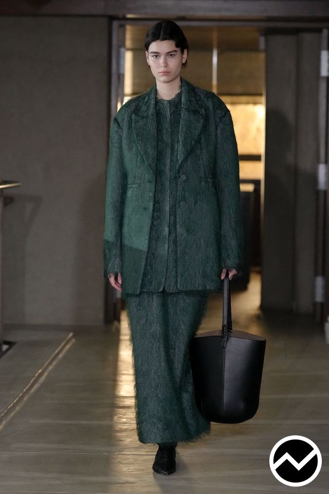 Mame Kurogouchi, FW26 womenswear, Pine Green, look 26