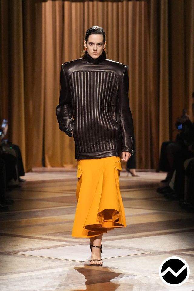 Mugler, FW26 womenswear, Draped Skirts, look 44