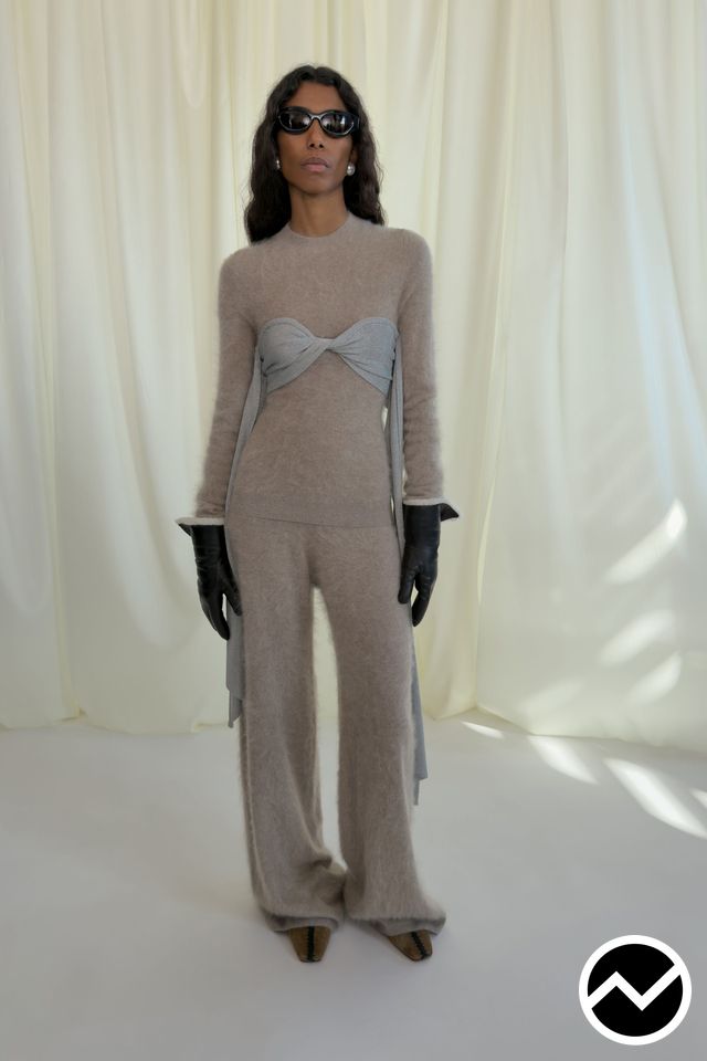 Nanushka, FW26 womenswear, Taupe, look 14