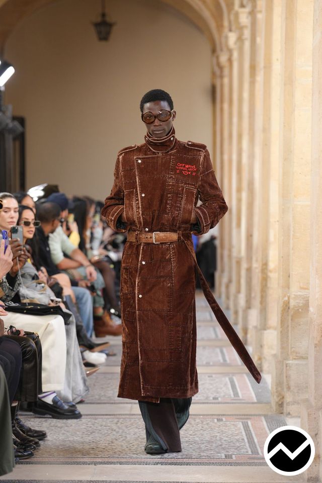 Off White, FW26 womenswear, Corduroy, look 1