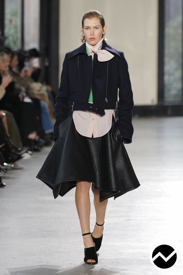 Patou, FW26 womenswear, Asymmetric Hem Skirts, look 6