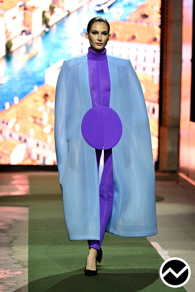 Pierre Cardin, FW26 womenswear, Powder Blue, look 3