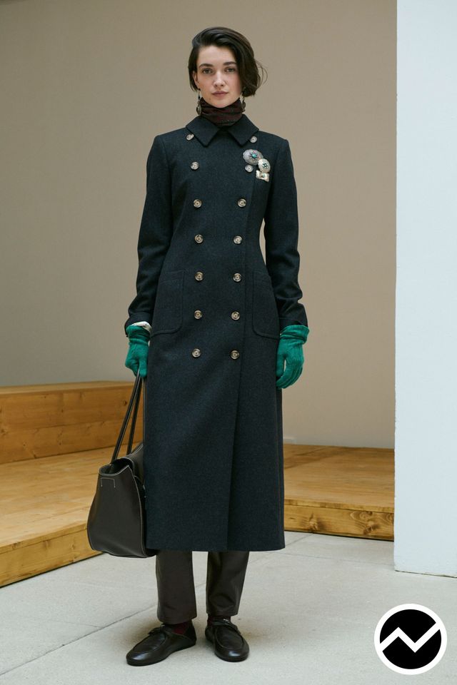 Polo Ralph Lauren, FW26 womenswear, Double Breasted Coat, look 4