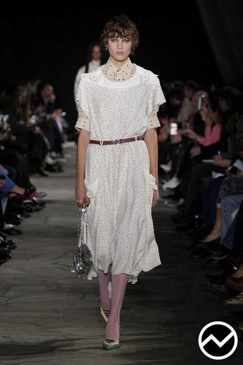 Rabanne, FW26 womenswear, Belted Dress, look 1