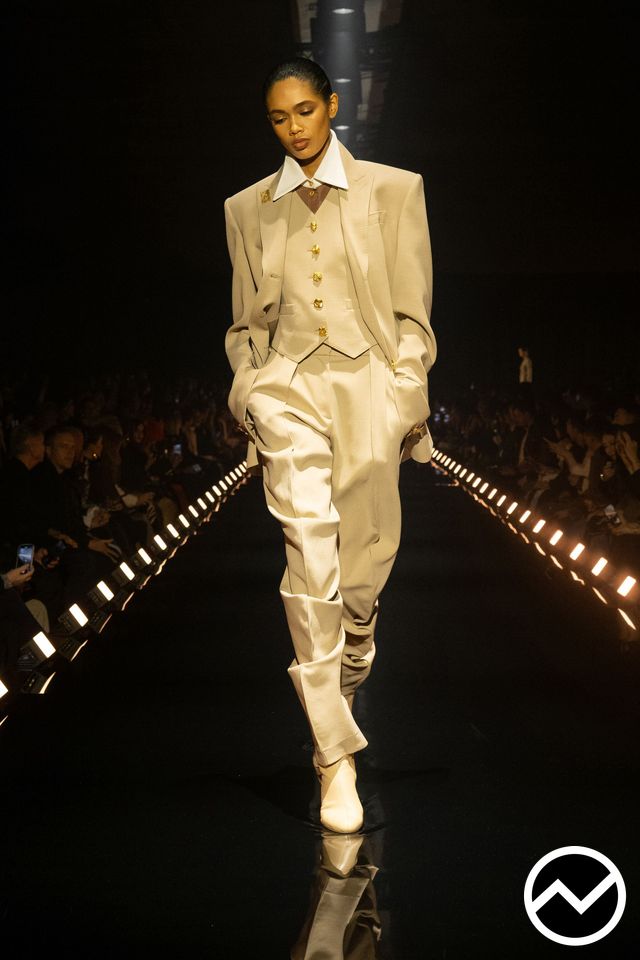 Schiaparelli, FW26 womenswear, Cuffed Pants, look 1