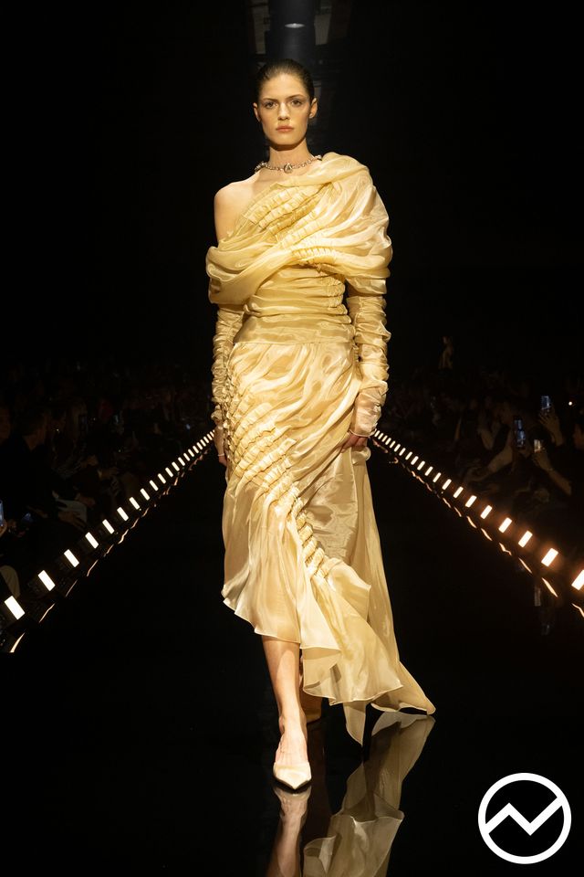 Schiaparelli, FW26 womenswear, Apricot, look 4