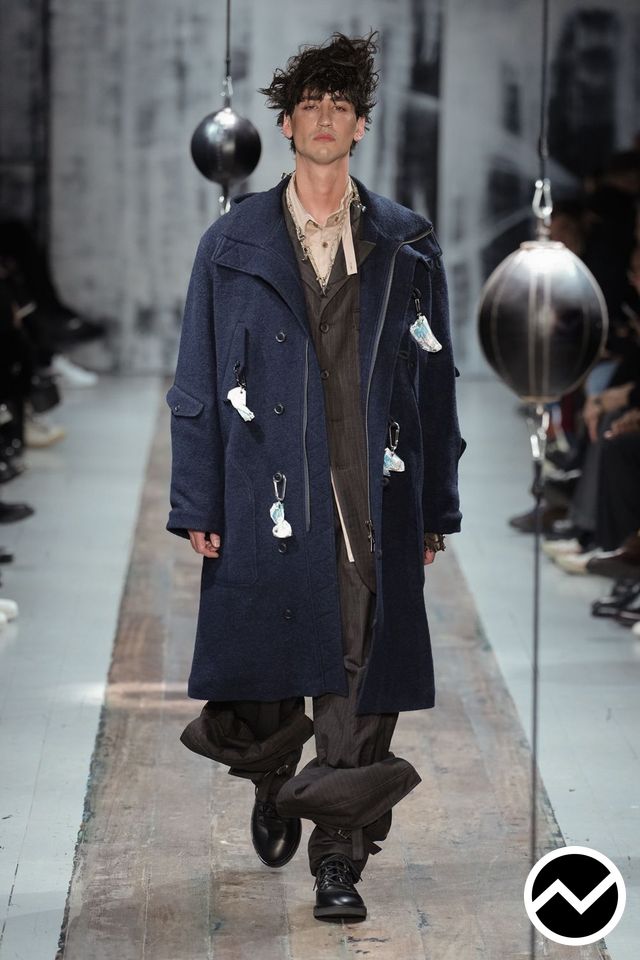Yohji Yamamoto, FW26 menswear, Midnight Blue, look 17