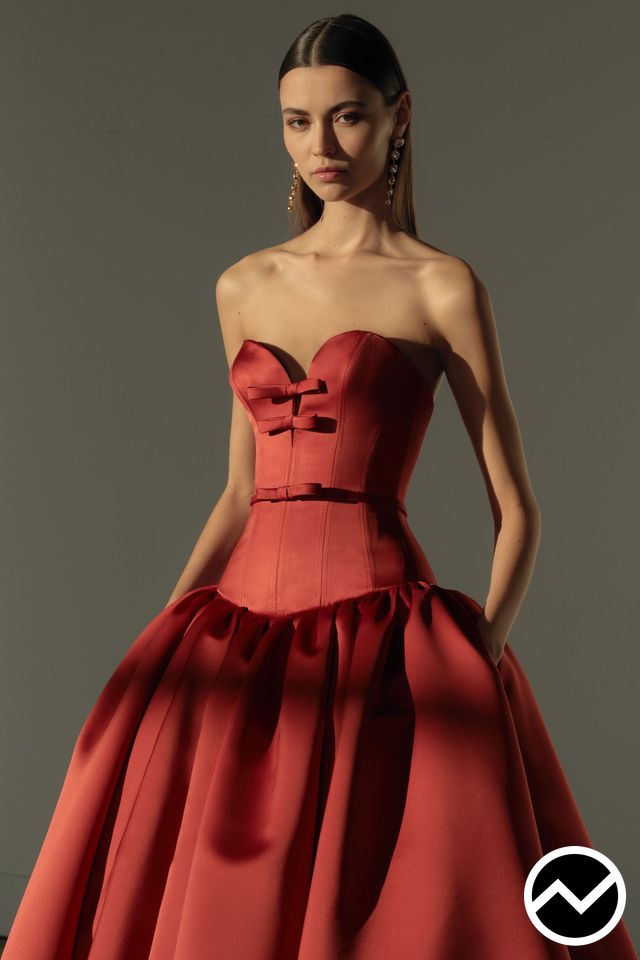Zuhair Murad, FW26 womenswear, Tomato Red, look 29