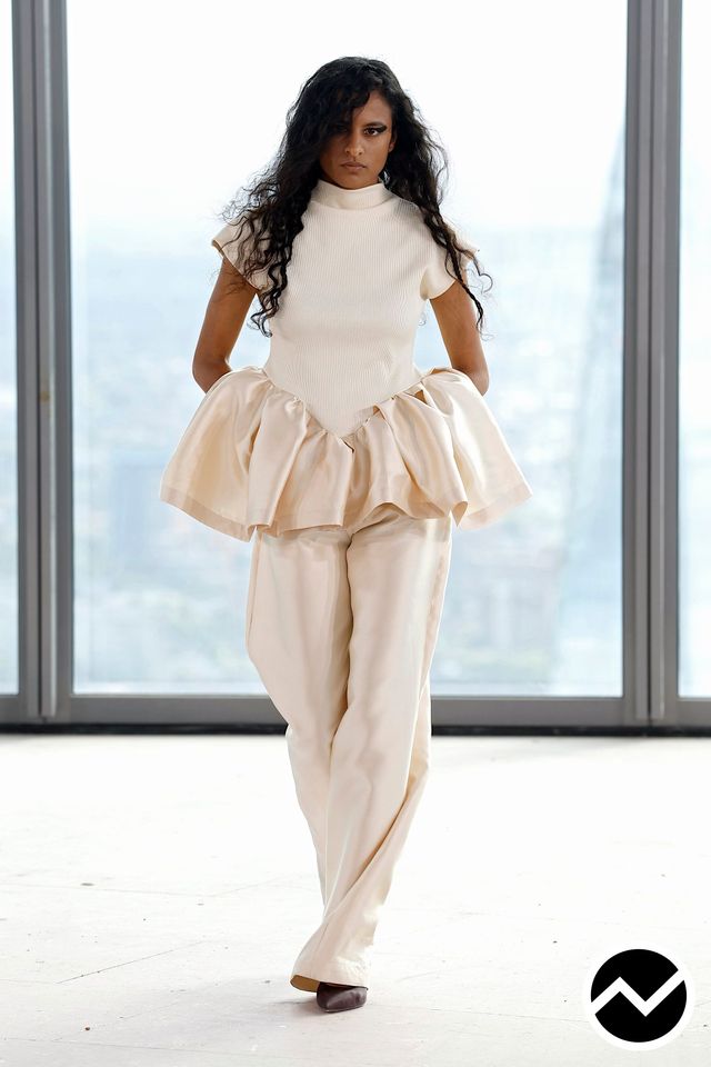 Marques'Almeida, SS26 womenswear, Peplum Blouse, look 8