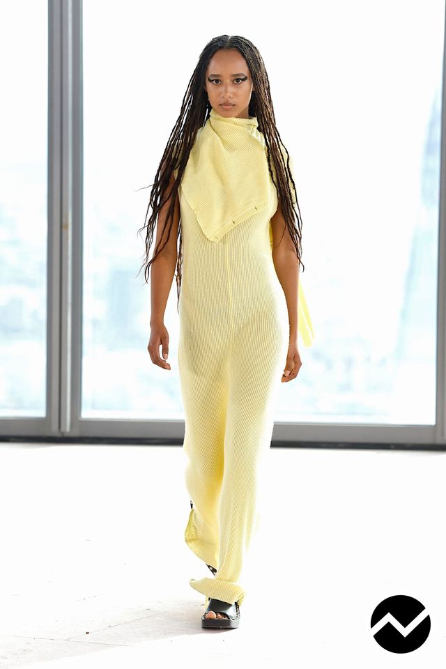 Marques'Almeida, SS26 womenswear, Butter Yellow, look 12