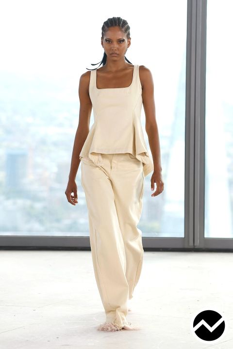 Marques'Almeida, SS26 womenswear, Floor Length Pants, look 37