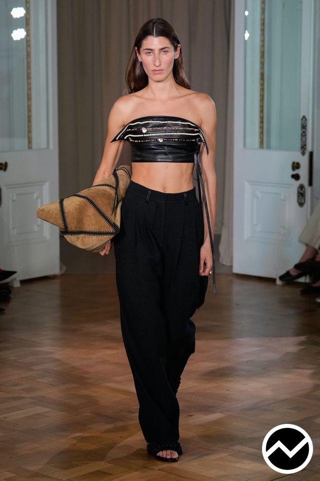 Nanushka, SS26 womenswear, Wide Leg Pants, look 7