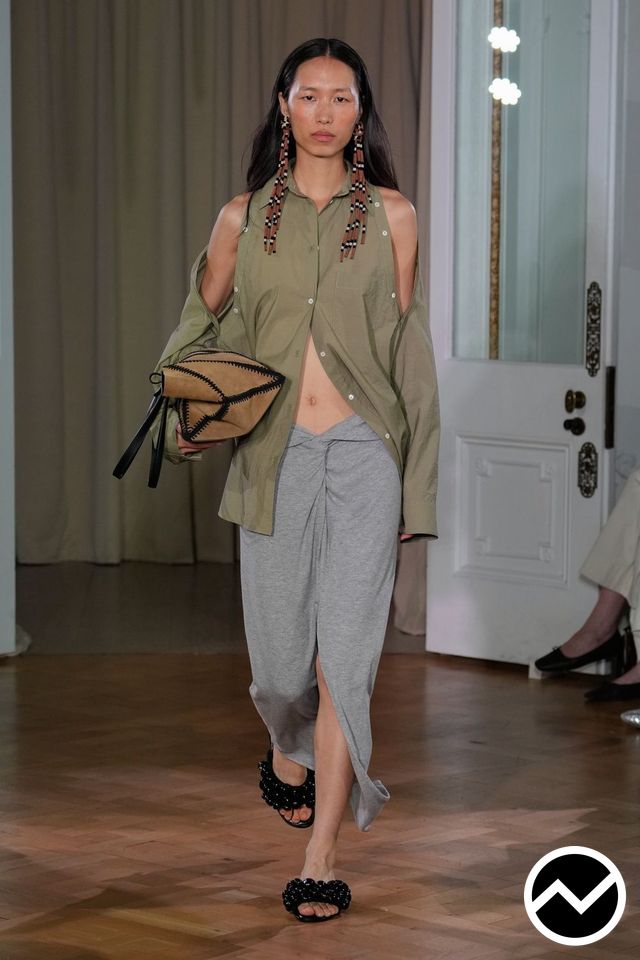 Nanushka, SS26 womenswear, Olive, look 19