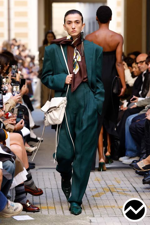 Calcaterra, SS26 womenswear, Pine Green, look 22
