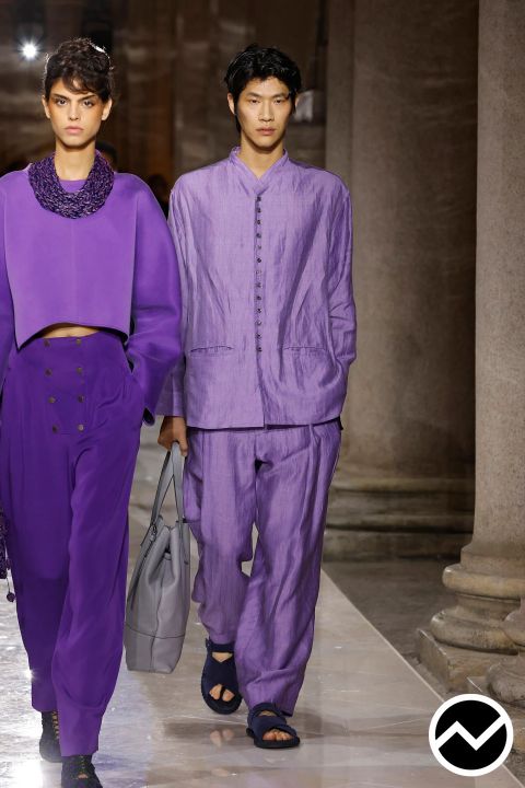 Giorgio Armani, SS26 menswear, Lavender, look 77