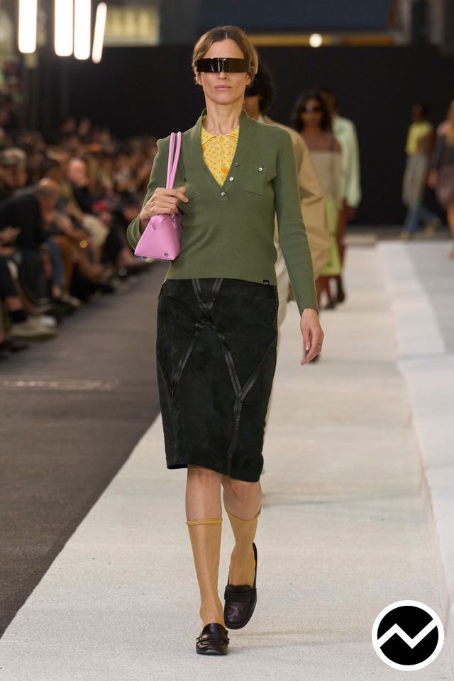 MM6 Maison Margiela, SS26 womenswear, Buttoned Sweater, look 25