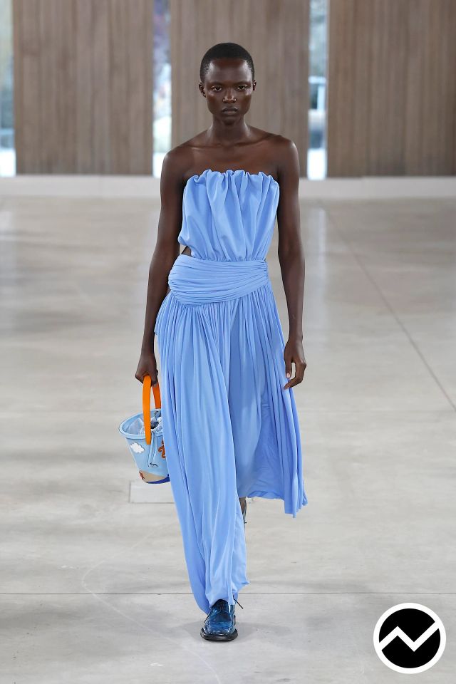 Moschino, SS26 womenswear, Powder Blue, look 50