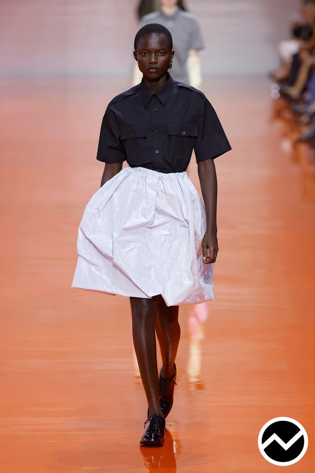 Prada, SS26 womenswear, Voluminous Skirts, look 48